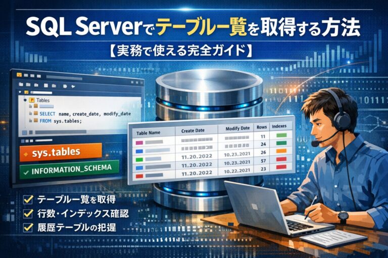 SQL Serverでテーブル一覧を取得する方法【実務で使える完全ガイド】