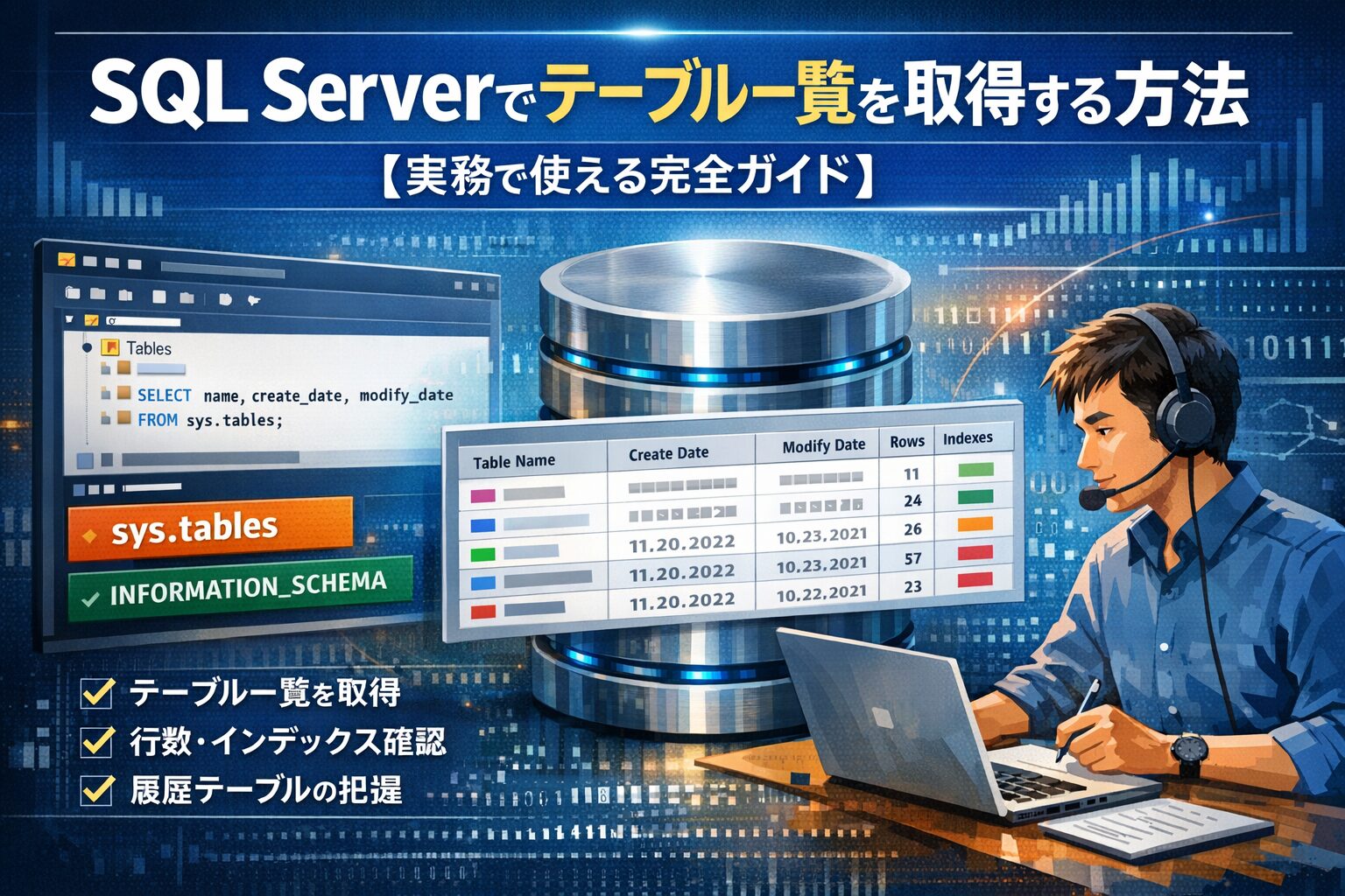 SQL Serverでテーブル一覧を取得する方法【実務で使える完全ガイド】